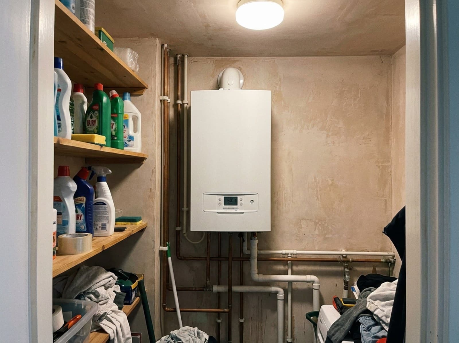 CV-ketel bij een Nederlandse woning