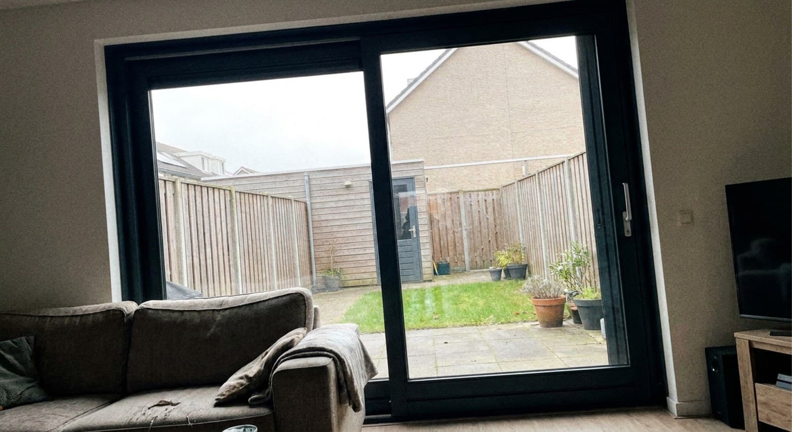 Schuifpui bij een Nederlandse woning